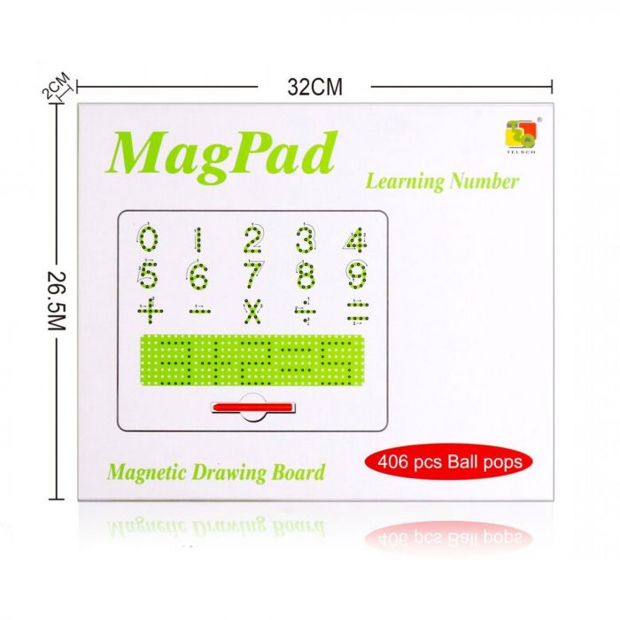 Дошка навчальна магнітна цифри MagPad TSQ-406 TELSCH ® (магнітний планшет)