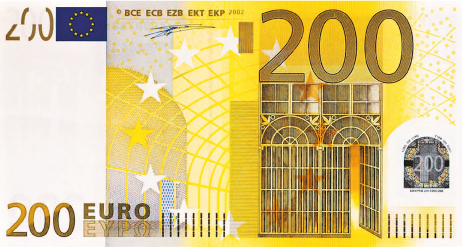 Конверт подарунковий для грошей  купюри 1002 (200 євро)