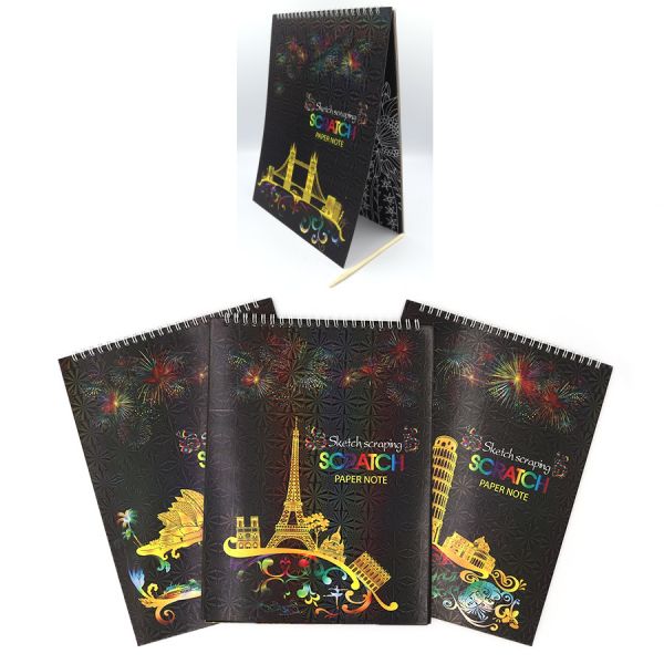 Скретчбук на спірали Europe P10,21*28CM, mix4 21-LS0017-WH