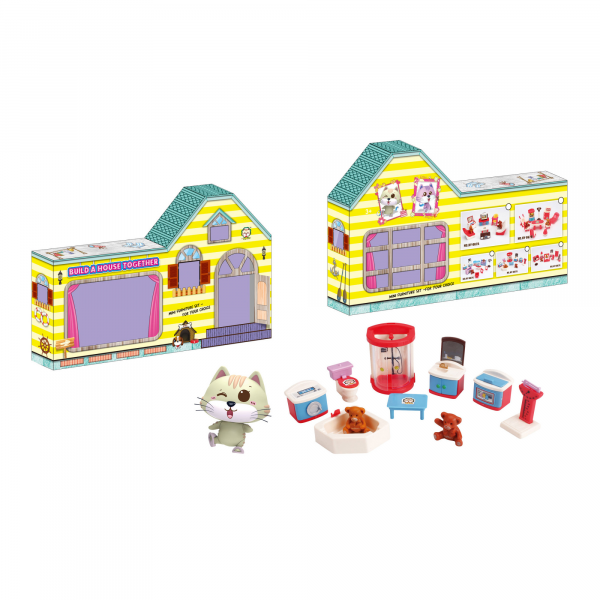 Набір кімната іграшкова з меблями з набора Нappy Family MR.MANX HY-067D в кор. 41.0-24.5-5.5 см