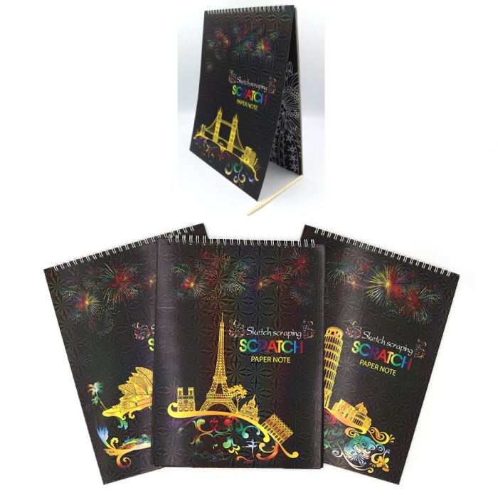 Скретчбук на спірали Europe P10,21*28CM, mix4 21-LS0017-WH
