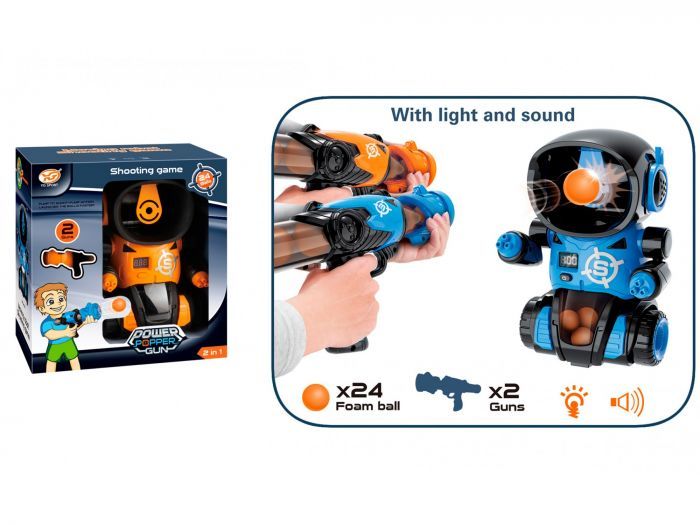 Дитяча іграшка набір 2 пістолета помпові рушниці і робот-мішень, стріляє м'якими набоями, 24 кульки в комплекті YG01P YG SPORT®