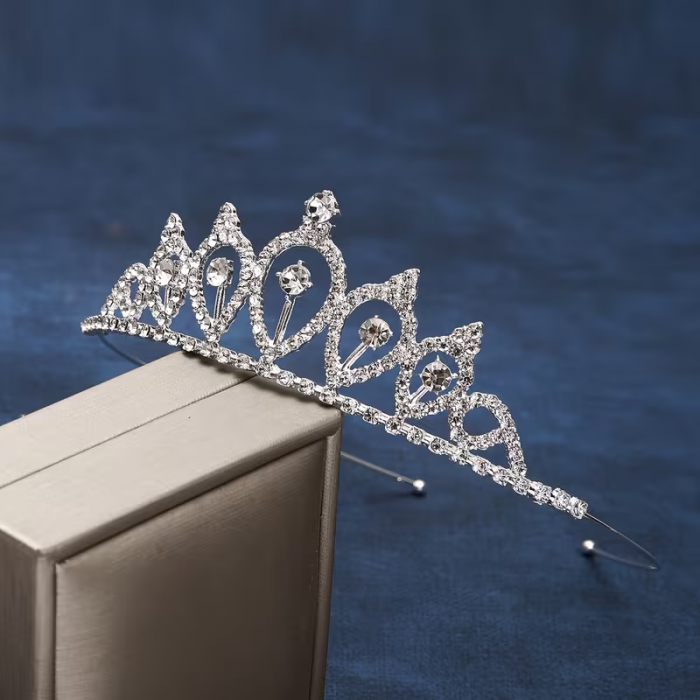 Діадема (тіара) корона колір срібло (silver), матеріал метал tiara 4596 відео в описі