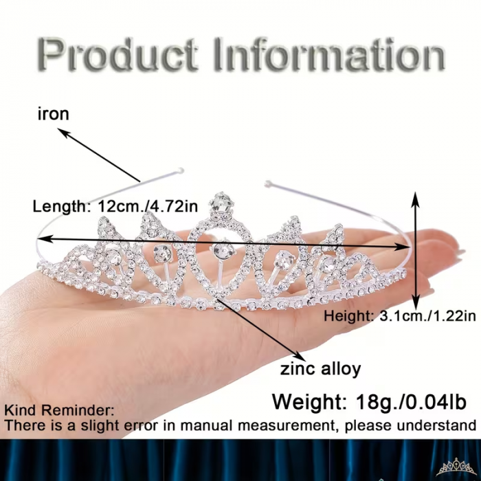 Діадема (тіара) корона колір срібло (silver), матеріал метал tiara 4596 відео в описі