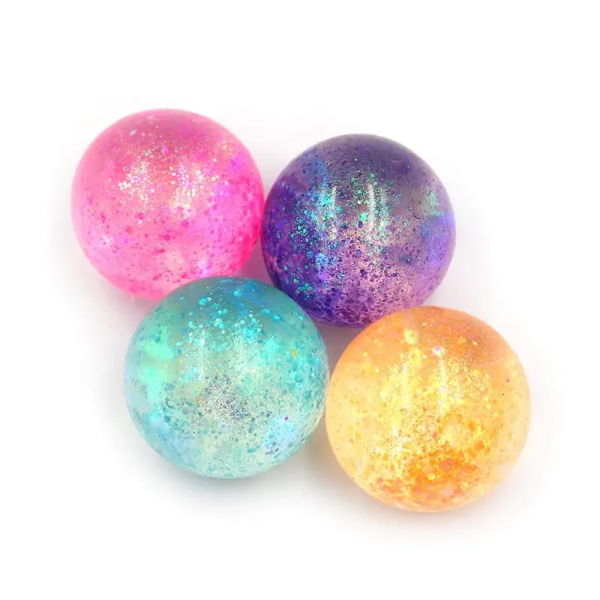 Дитяча іграшка антистрес м'якалка куля з блискітками 6 см (9701,4532)