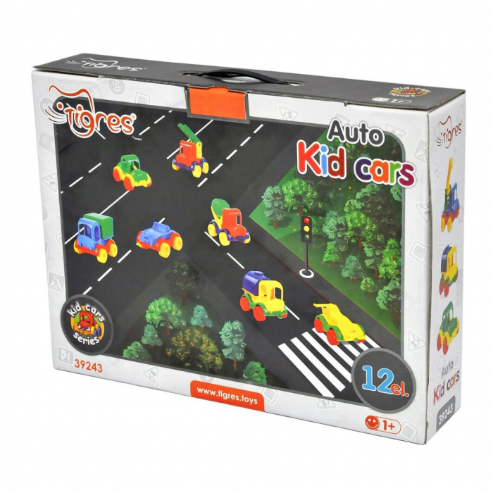 Дитяча іграшка подарунковий набір машинка kid cars набір 12 шт 39243 Тигрес
