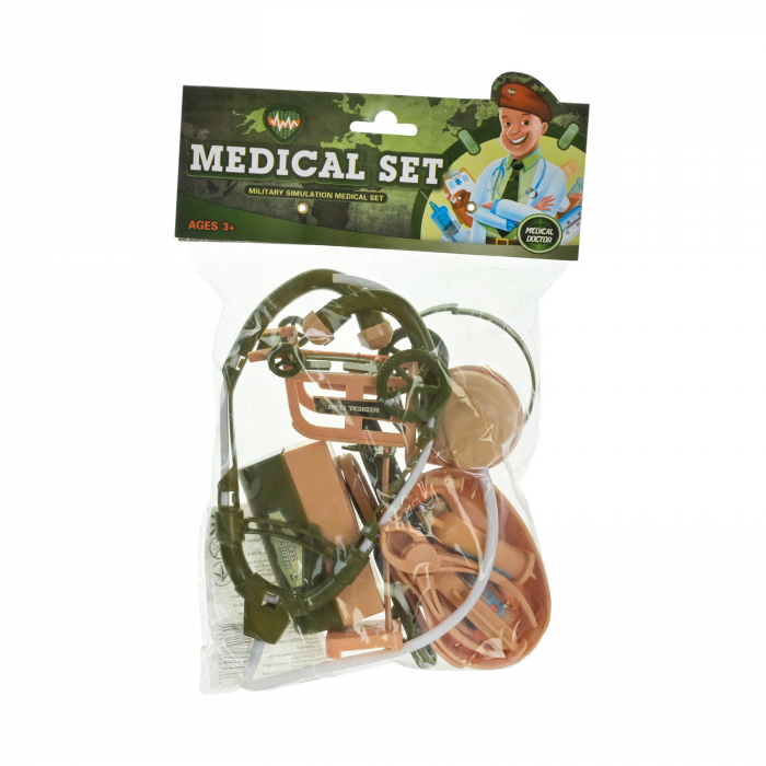 Дитяча іграшка тематичний набір лікар (4152, 1611) стетоскоп, шприц, аксесуари, пакет 19см
