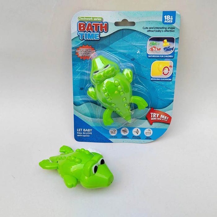 Дитяча іграшка для купання водоплавна крокодил YS1378-A11 заводний, планшет 17*13см