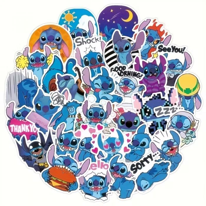 Наліпка Стіч (Stitch) набір 100 шт, ціна за набір (3772)