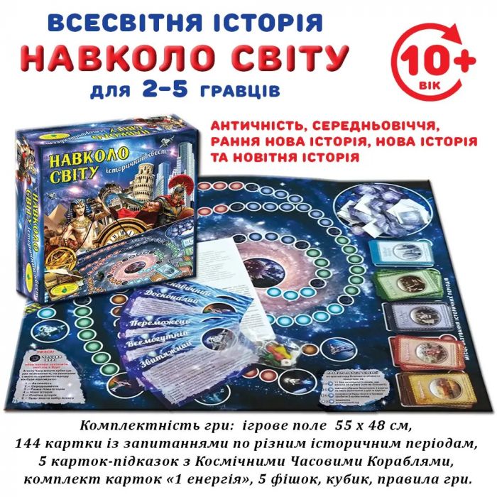 Настільна гра навколо світу (вік 10+) історична навчальна (КФІ 2296)