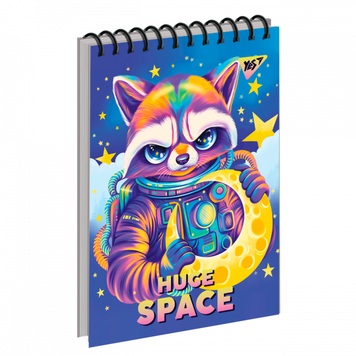Зошит блокнот для записів YES А7/80 од.спіраль "Space animals" 151871