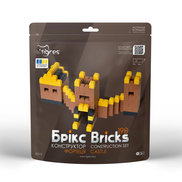 Дитяча іграшка конструктор брікс, сюжет фортеця, 190 середніх деталей 40013 Тигрес
