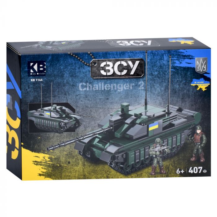 Дитяча іграшка конструктор танк Challenger 2, 407 деталей, фігурка 2 шт (серія армія, військова техніка) KB 1144, в коробці 32-22-6 см
