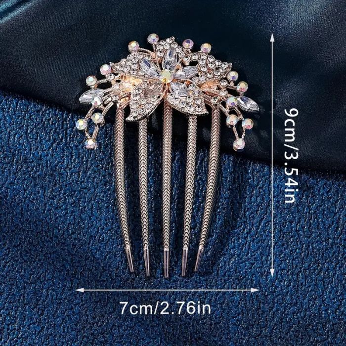 Елегантний гребінець з кольоровими камінчиками HG-194-J-WC аксесуар для волосся 4159998671