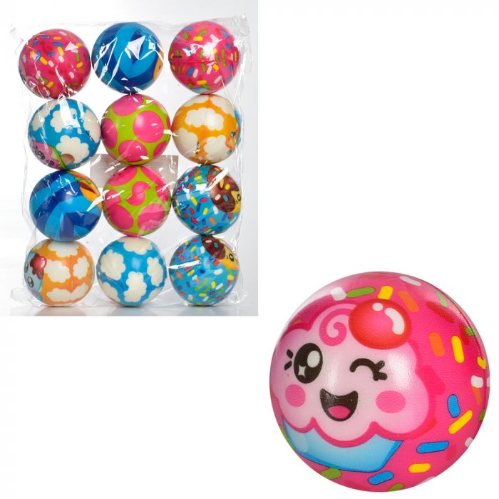 Дитяча іграшка м'яч дитячий 6,3 см фомовий MS 3526 мікс видів (солодощі, фастфуд)