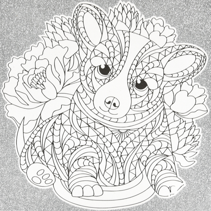 Живопис розпис картина-антистрес Strateg Ніжна мордочка розміром 30х30 см  (JCEE37112)