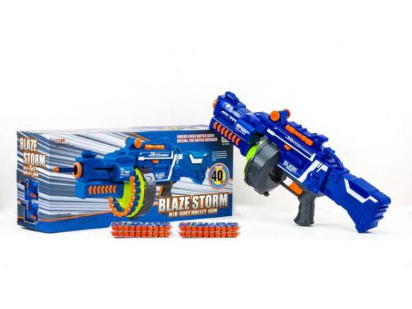Дитяча іграшка автомат бластер що стріляє м'якими набоями Zecong toys 7050, кор 44,5X8,0X23,0