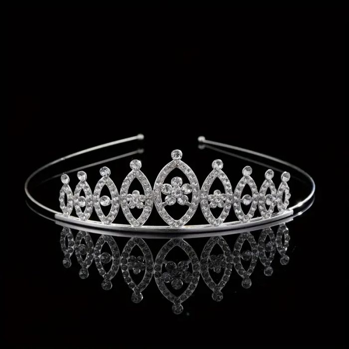 Діадема (тіара) корона колір срібло (silver), матеріал метал tiara 3986 відео в описі