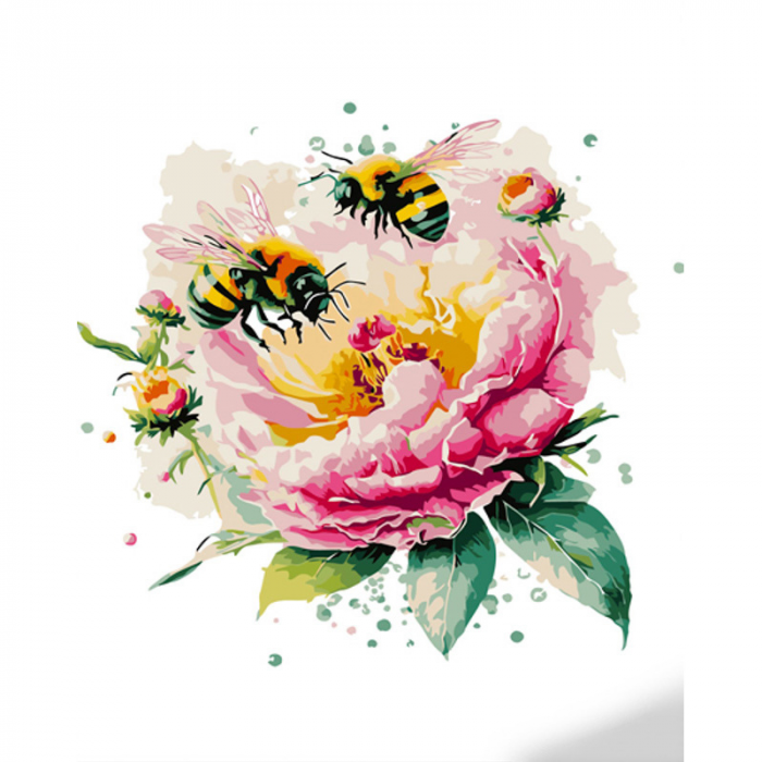 Живопис розпис картина за номерами Працюючі бджілки Strateg розміром 40х50 см (GS1364)