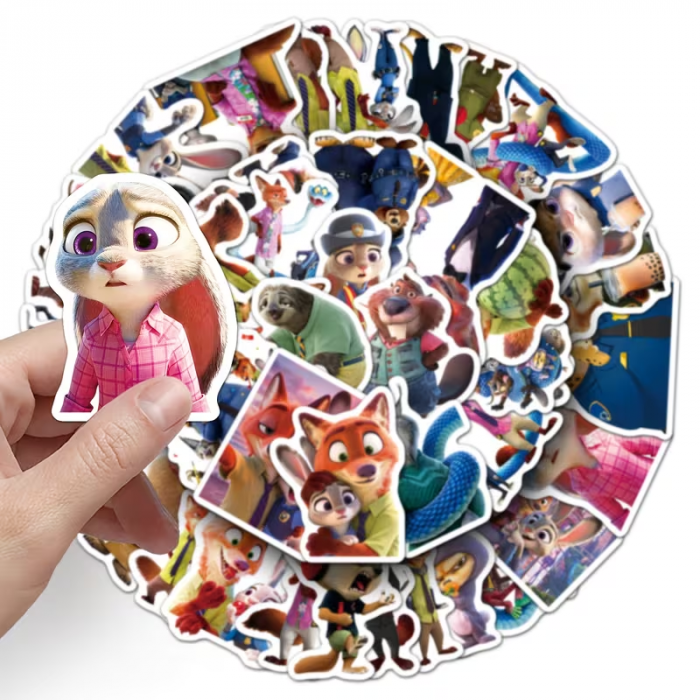 Наліпки 50 шт героїв мультфільму Зоотрополіс (Zootopia, Zootropolis) 4559