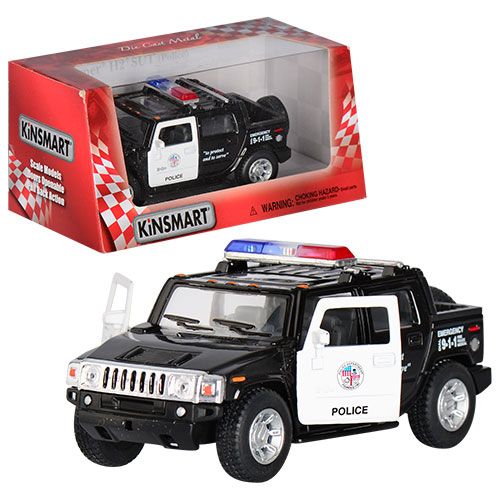 Дитяча іграшка поліцейський автомобіль 2005 Hummer H2 SUT (police) KT 5097 WP метало - пластиковий корпус, відчиняються двері