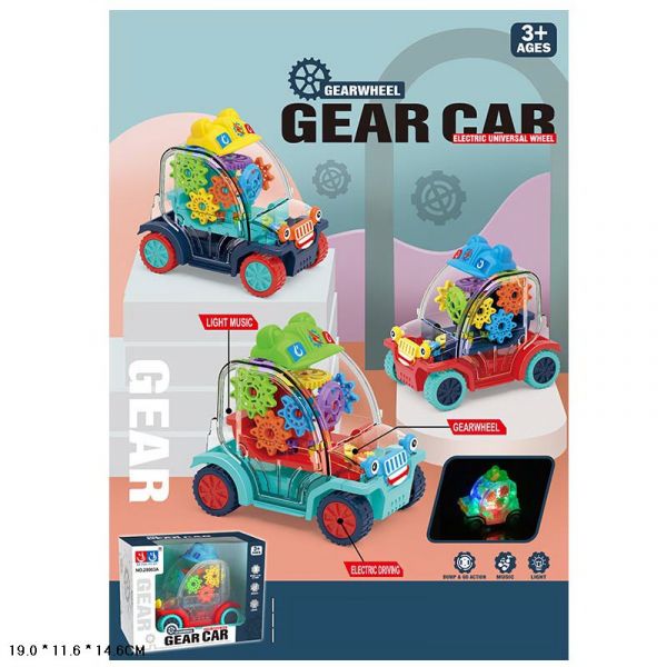 Дитяча іграшка машинка музична прозорий корпус 28003