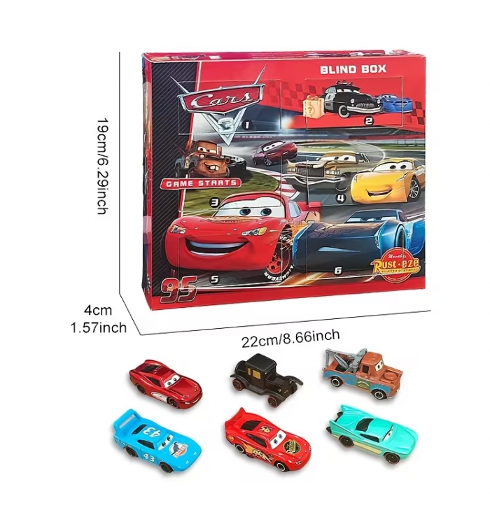 Дитяча іграшка машинка герой мультфільму тачки, гонка 7 см, набір 6 шт, метало - пластикова (4598) ціна за набір