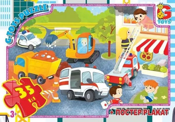 Дитяча гра пазли із серії Вчимося з задоволенням: Аварійні служби 35 елементів GF07 ТМ G-Toys
