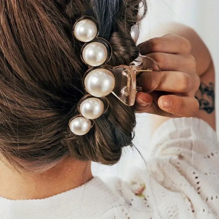Елегантна заколка для волосся (штучні перли, матеріал пластмас) 1791528840
