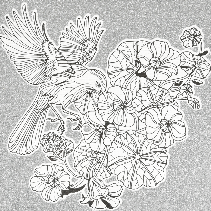 Живопис розпис картина-антистрес Strateg Пташина гармонія розміром 30х30 см  (JCEE37102)