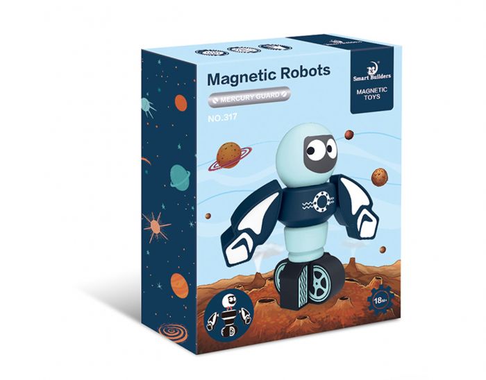 Дитяча іграшка розвиваюча конструктор магнітний робот, 7 деталей MAGNETIC TOYS®, арт.317
