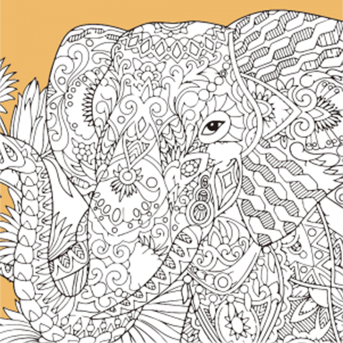 Живопис розпис картина-антистрес Strateg Величний слон розміром 30х30 см  (JCEE37101)