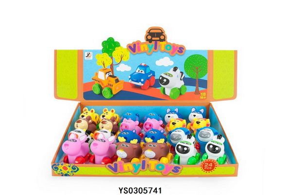 Дитяча іграшка гумова машинка від 7 см - тваринка Vinyl Toys JZD-045/046/047, 12 види ( відео в опис