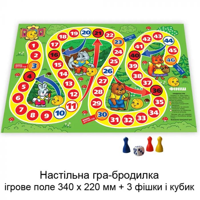 Дитяча настільна гра - бродилка (вік 3+) колобок (КФІ 2500)