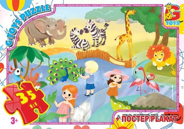 Дитяча гра пазли із серії Вчимося з задоволенням: зоопарк 35 елементів GF08 ТМ G-Toys