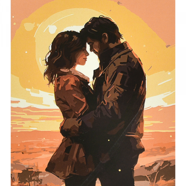 Живопис розпис картина за номерами Обійми щастя Strateg розміром 40х50 см (VA-4657)