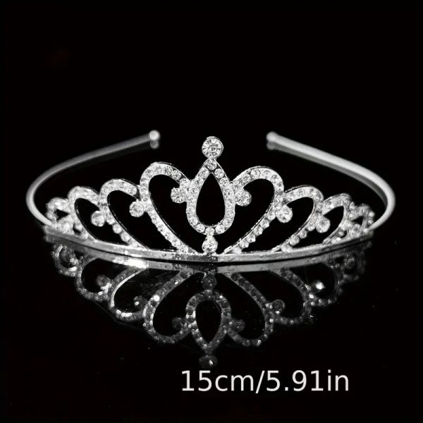 Діадема (тіара) корона A-77 колір срібро (silver), матеріал метал 165566 tiara