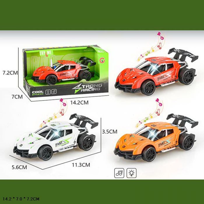 Дитяча іграшка машинка 9812-1C світло звук на батарейках 3 кольори