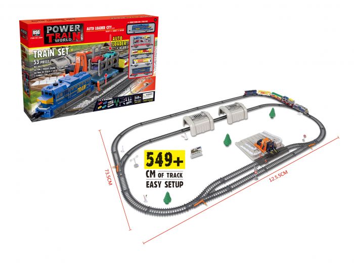 Дитяча іграшкак залізниця 549 см з автонавантажувачем Power Train World BSQ® 2084