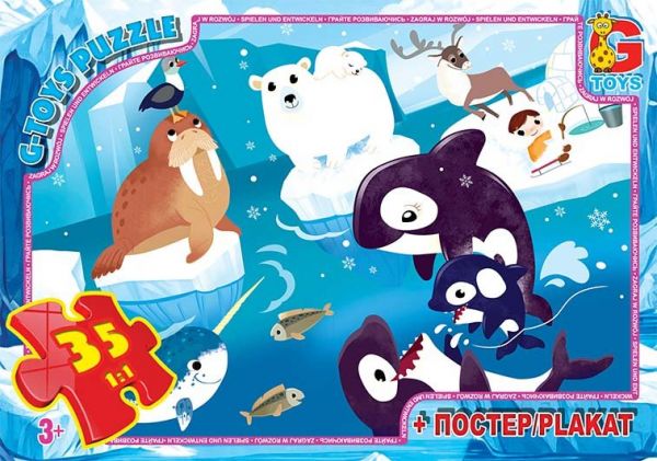 Дитяча гра пазли із серії Вчимося з задоволенням: Подорож до Північного Полюсу 35 елементів GF03 ТМ