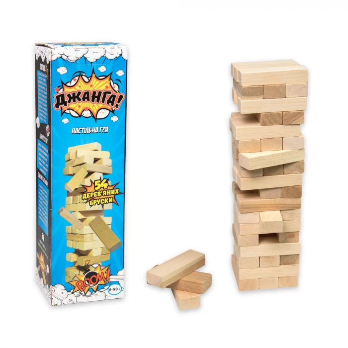 Настільна гра джанга Jenga дженга дерев'яна українською мовою 30770