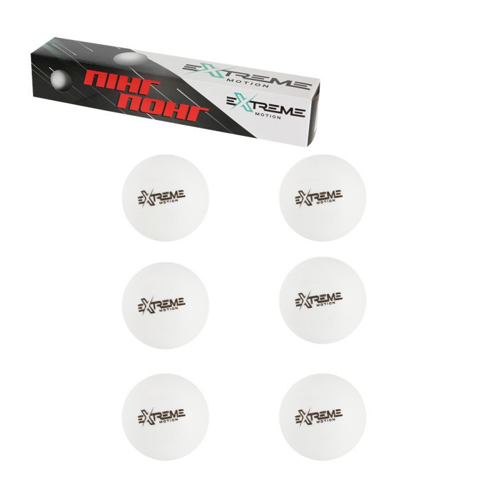 М'ячі для настільного тенісу артикул TT24183 40 мм 6 шт у коробці