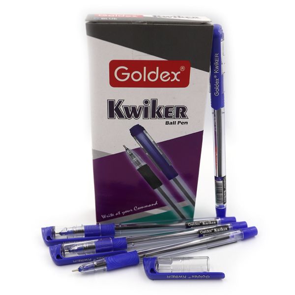 Письмова ручка з грипом сині чорнила Goldex KWIKER 1261 Blue