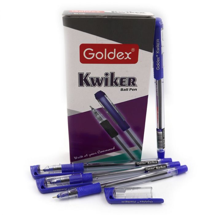 Письмова ручка з грипом сині чорнила Goldex KWIKER 1261 Blue