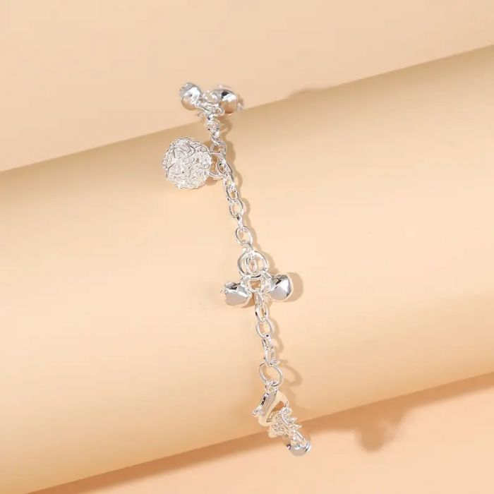 Елегантний браслет з підвіскою гортензія/дзвінок ZT1062 (біжутерія для рук, аксесуари для дівчат) колір срібло 37604