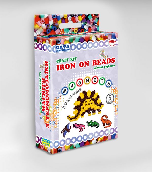 Набір для творчості магніти з термомозаїки динозаври без планшета ТМ-011 ТМ Умняшка