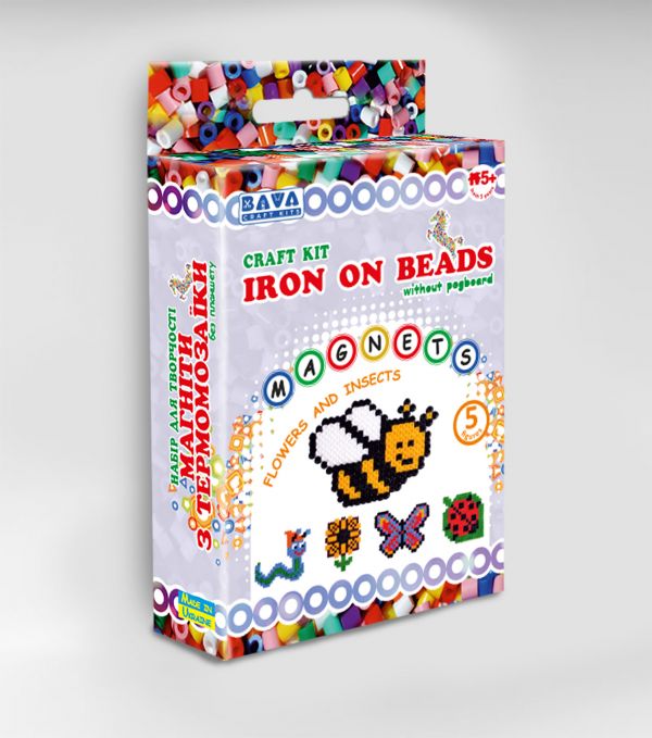 Набір для творчості магніти з термомозаїки квіти комахи без планшета ТМ-012 ТМ Умняшка