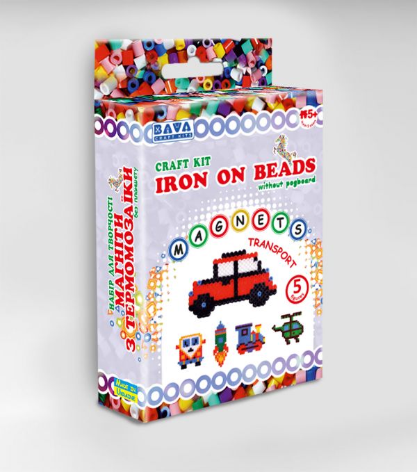 Дитяча творчість термомозаїка без планшета магніти транспорт ТМ-019 УМНЯШКА