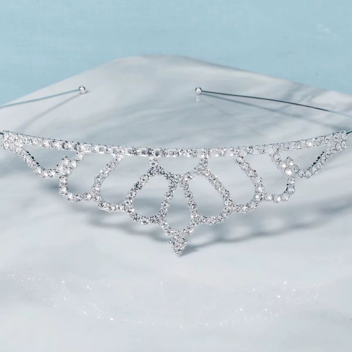 Діадема (тіара) корона A-31 колір срібро (silver), матеріал метал 63999 tiara