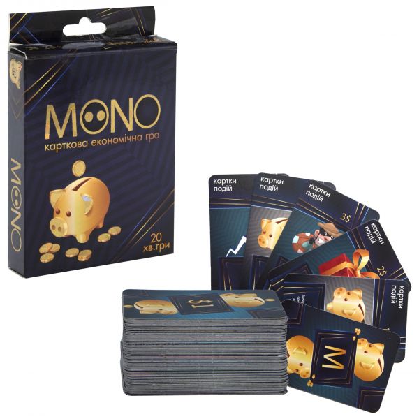 Настільна карткова економічна гра (Вік 10+) Mono, в кор-ці 13,5-9-2,2 см Strateg 30569 (відео в описі)